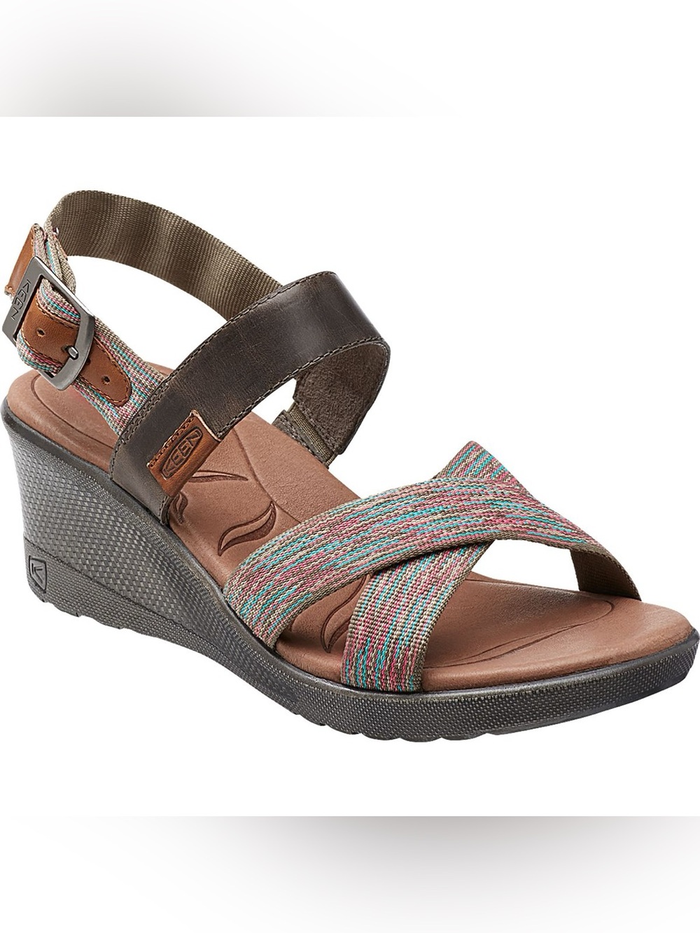 Keen Skyline Wedge Sandals Brown Multicolor Womens 8.5 Comfort Boho Chic Granola
